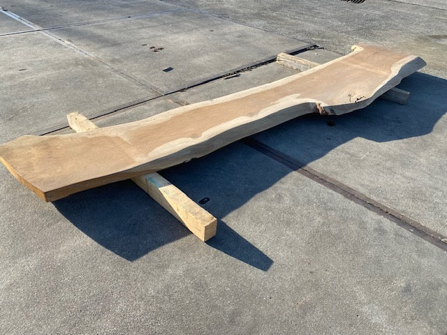 Eiken Boomstamblad – 3100 x 500 x 50 mm – Geschuurd
